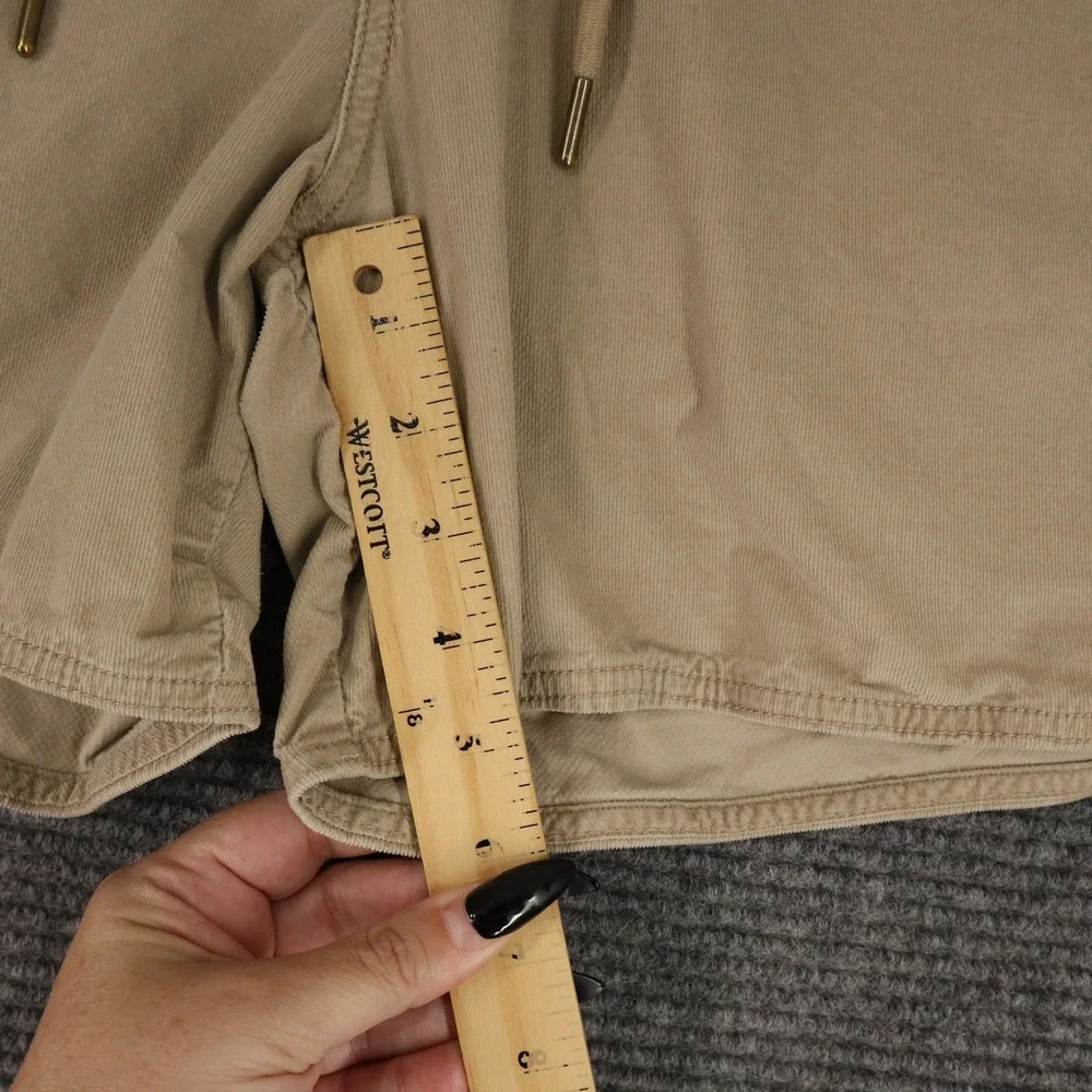 Laguna Mens L Khaki Drawstring Chino Shorts‎ Stretch Elastic Waist Casual